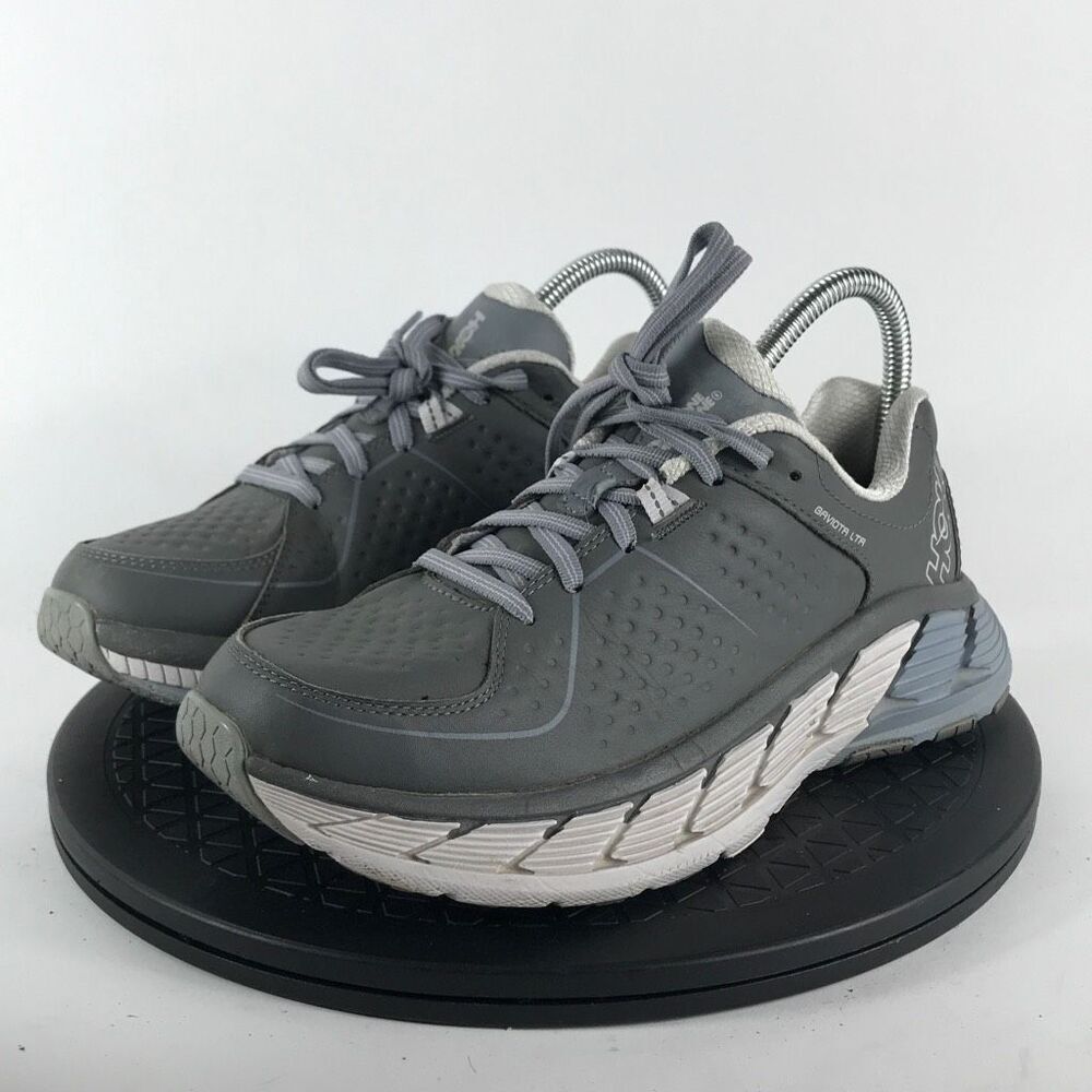 Hoka One One Gaviota Leather Gray Running Shoes 1093650 Women’s Size 7 Wide